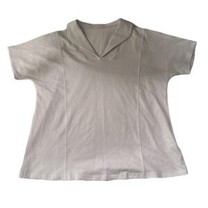 Lomon Ladies fashion polo shirt short sleeve White medium athletic wear